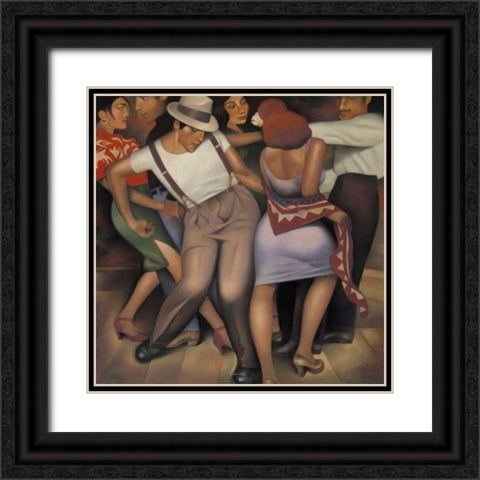 Latino Jazz Black Ornate Wood Framed Art Print with Double Matting by Kelley, Gary