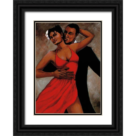 Fantasy in Red Black Ornate Wood Framed Art Print with Double Matting by Stewart, Monica
