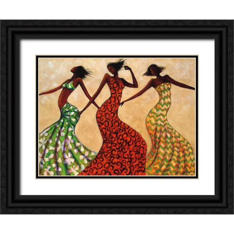 Rhythm Black Ornate Wood Framed Art Print with Double Matting by Stewart, Monica
