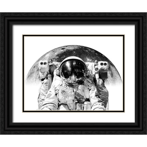Modern Astronaut No. 2 Black Ornate Wood Framed Art Print with Double Matting by Wong, Brandon