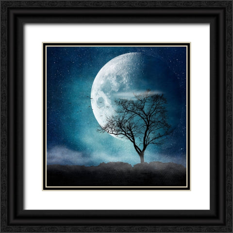 Moon Blues Black Ornate Wood Framed Art Print with Double Matting by Wustenhagen, Dirk