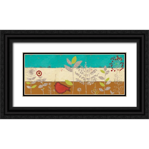 Le Jardin Press Panel III Black Ornate Wood Framed Art Print with Double Matting by Pinto, Patricia