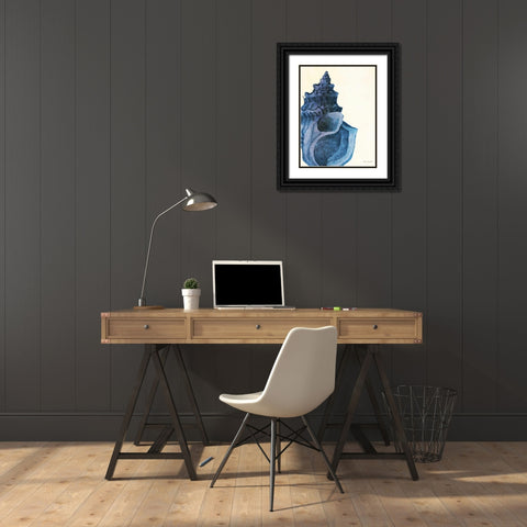 Blue Shell I Black Ornate Wood Framed Art Print with Double Matting by Loreth, Lanie