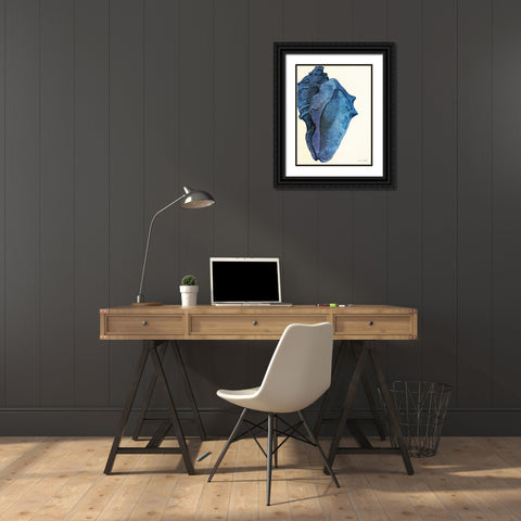 Blue Shell II Black Ornate Wood Framed Art Print with Double Matting by Loreth, Lanie