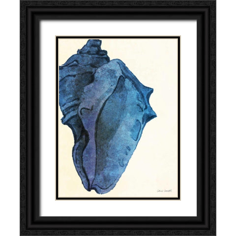 Blue Shell II Black Ornate Wood Framed Art Print with Double Matting by Loreth, Lanie