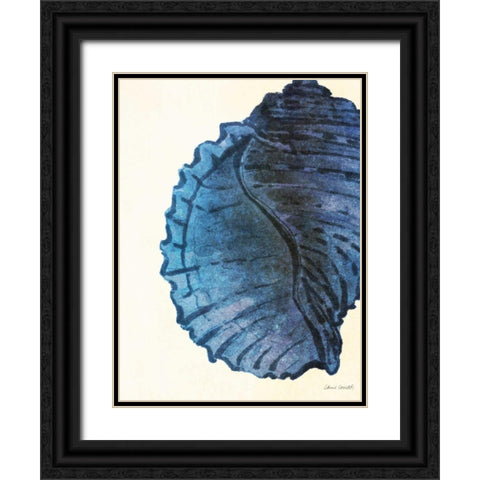 Blue Shell III Black Ornate Wood Framed Art Print with Double Matting by Loreth, Lanie