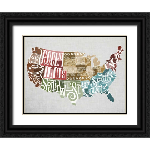 Regional Type Black Ornate Wood Framed Art Print with Double Matting by Sundance Studio