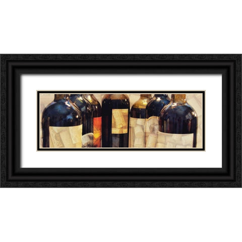 Wine Label Panel II Black Ornate Wood Framed Art Print with Double Matting by Peck, Gail