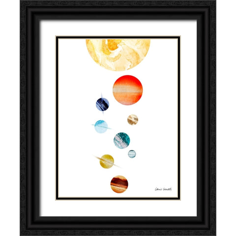 Collection Of Planets Black Ornate Wood Framed Art Print with Double Matting by Loreth, Lanie