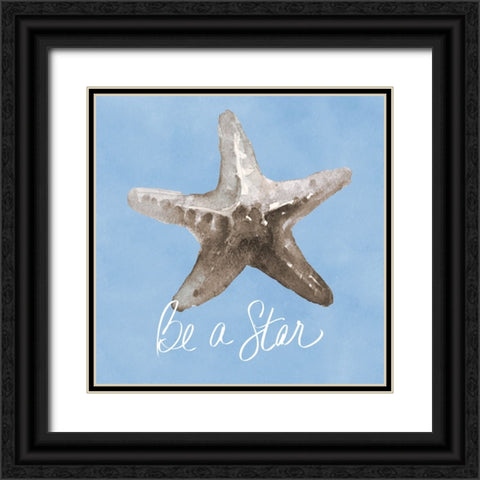 Be A Star Shell Black Ornate Wood Framed Art Print with Double Matting by Loreth, Lanie