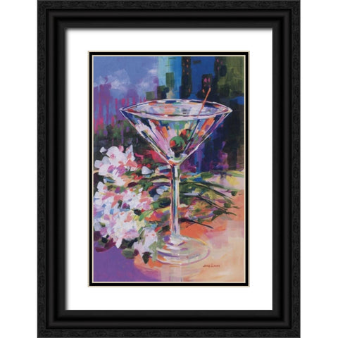 N.Y. Martini Black Ornate Wood Framed Art Print with Double Matting by Slivka, Jane