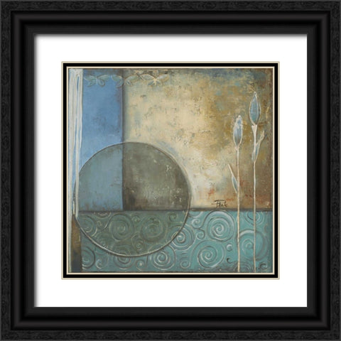 Inspiration in Blue II Black Ornate Wood Framed Art Print with Double Matting by Pinto, Patricia