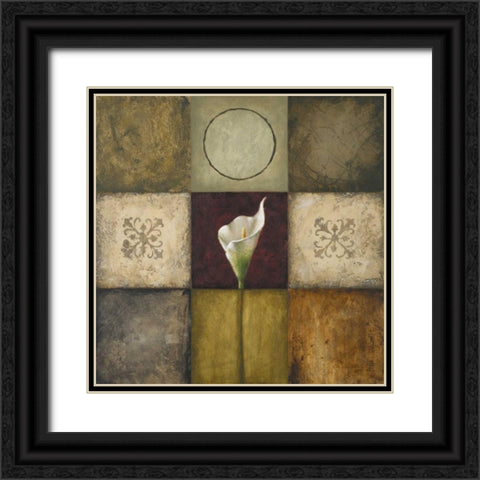 Flourish I Black Ornate Wood Framed Art Print with Double Matting by Marcon, Michael