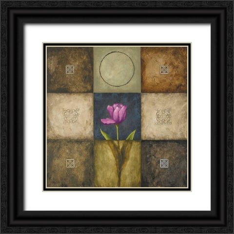 Flourish II Black Ornate Wood Framed Art Print with Double Matting by Marcon, Michael