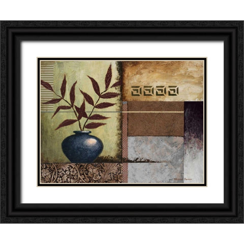 Cobalt Vase Black Ornate Wood Framed Art Print with Double Matting by Marcon, Michael