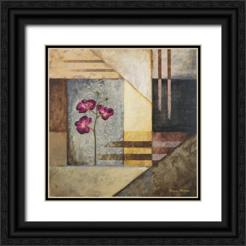 Orchids and Shapes II Black Ornate Wood Framed Art Print with Double Matting by Marcon, Michael