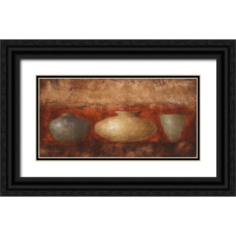 Rustic Vases I Black Ornate Wood Framed Art Print with Double Matting by Loreth, Lanie