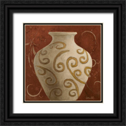 Vessel on Red I Black Ornate Wood Framed Art Print with Double Matting by Loreth, Lanie