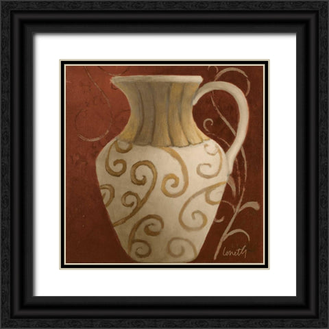 Vessel on Red II Black Ornate Wood Framed Art Print with Double Matting by Loreth, Lanie