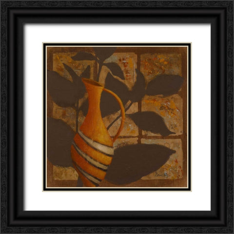 Little Striped Vase I Black Ornate Wood Framed Art Print with Double Matting by Loreth, Lanie