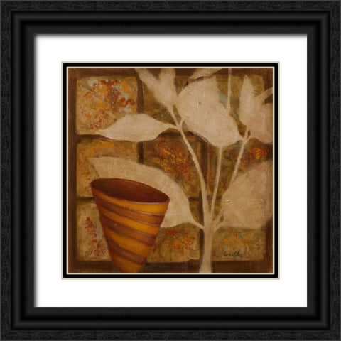 Little Striped Vase II Black Ornate Wood Framed Art Print with Double Matting by Loreth, Lanie