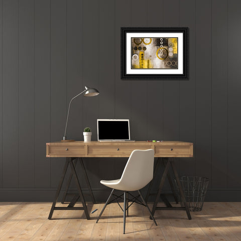 Yellow Liberated Black Ornate Wood Framed Art Print with Double Matting by Marcon, Michael