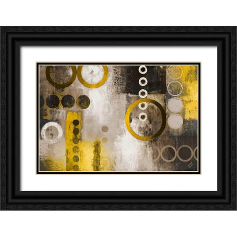 Yellow Liberated Black Ornate Wood Framed Art Print with Double Matting by Marcon, Michael