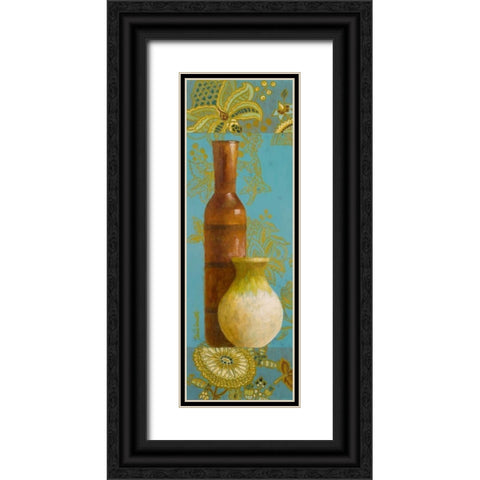 Vases on European Floral II Black Ornate Wood Framed Art Print with Double Matting by Loreth, Lanie