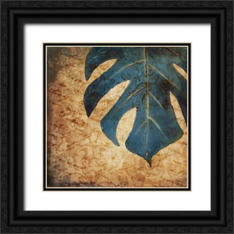 Balazo Damask I Black Ornate Wood Framed Art Print with Double Matting by Pinto, Patricia