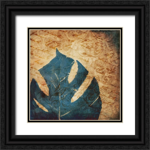 Balazo Damask II Black Ornate Wood Framed Art Print with Double Matting by Pinto, Patricia