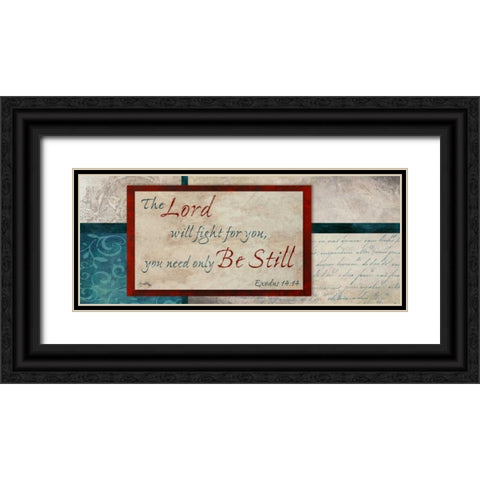 Be Still Black Ornate Wood Framed Art Print with Double Matting by Medley, Elizabeth