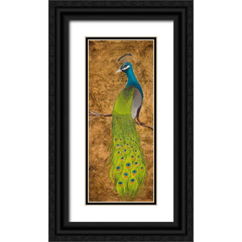 Peacocks I Black Ornate Wood Framed Art Print with Double Matting by Josefina