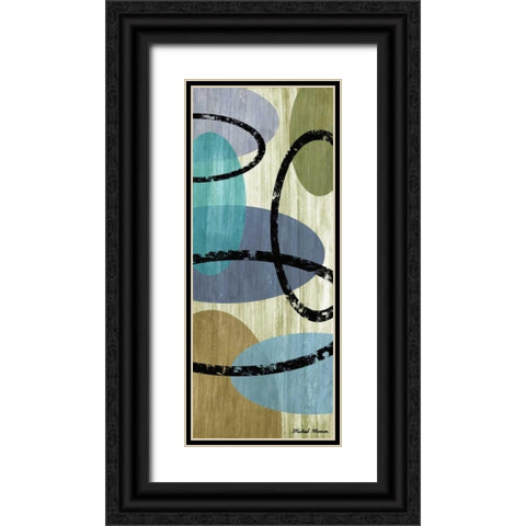 Elastic Blue I Black Ornate Wood Framed Art Print with Double Matting by Marcon, Michael