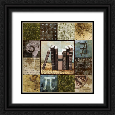 Escape to the Library I Black Ornate Wood Framed Art Print with Double Matting by Marcon, Michael