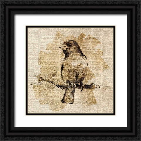 Bird Study IV Black Ornate Wood Framed Art Print with Double Matting by Loreth, Lanie