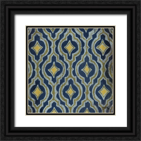Olive and Indigo Modele II Black Ornate Wood Framed Art Print with Double Matting by Medley, Elizabeth
