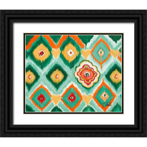 Tropical Ikat I Black Ornate Wood Framed Art Print with Double Matting by Pinto, Patricia