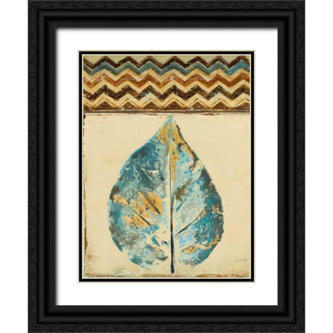 Chevron Leaf II Black Ornate Wood Framed Art Print with Double Matting by Pinto, Patricia