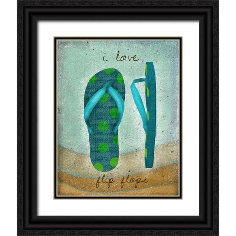 I Love Flip-flops Black Ornate Wood Framed Art Print with Double Matting by Albert, Beth