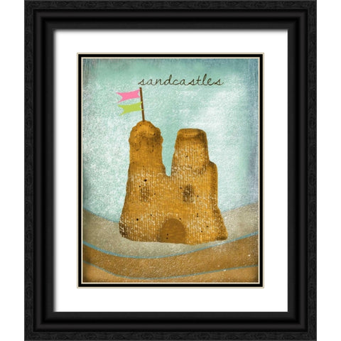 Sandcastles Black Ornate Wood Framed Art Print with Double Matting by Albert, Beth