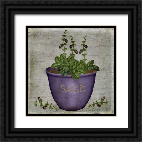 Herb Sage Black Ornate Wood Framed Art Print with Double Matting by Albert, Beth