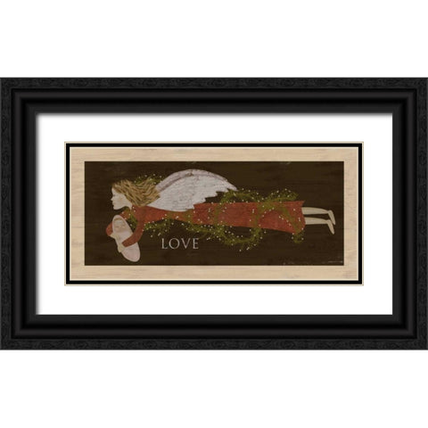 Angel Love Black Ornate Wood Framed Art Print with Double Matting by Albert, Beth