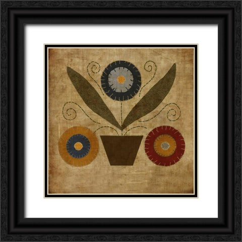 American Penny Rug II Black Ornate Wood Framed Art Print with Double Matting by Albert, Beth