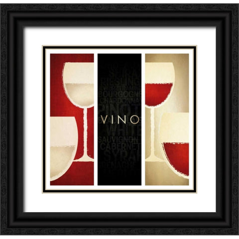 Vino II Black Ornate Wood Framed Art Print with Double Matting by Drotz, Dallas