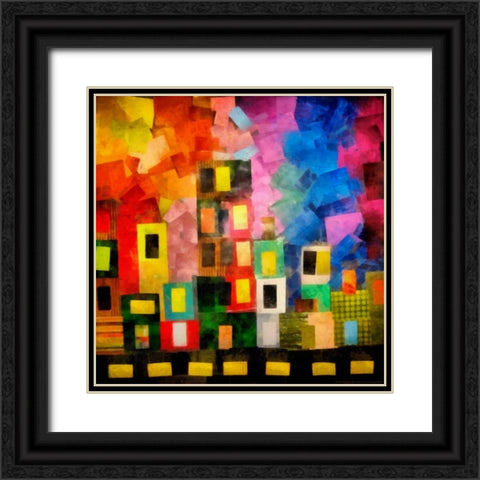 Night City Black Ornate Wood Framed Art Print with Double Matting by Calkins, Michelle