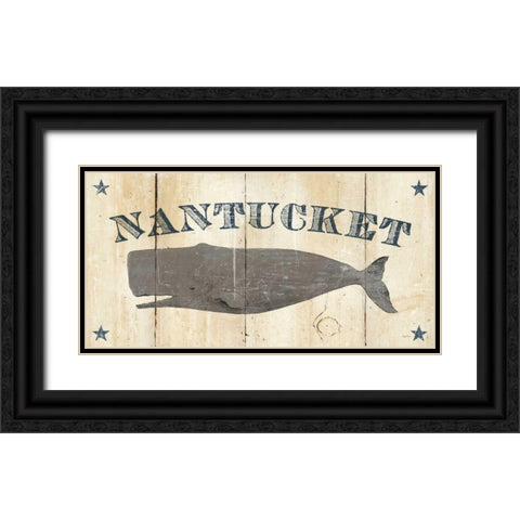 Nantucket Whale Black Ornate Wood Framed Art Print with Double Matting by Tillmon, Avery