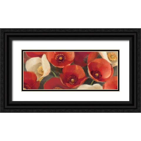 Poppies Bloom I Black Ornate Wood Framed Art Print with Double Matting by Hristova, Albena