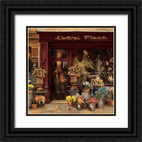 Parisian Shoppe I Black Ornate Wood Framed Art Print with Double Matting by Hageman, Marilyn