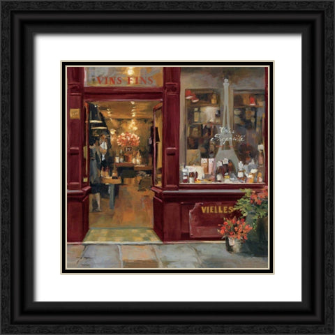 Parisian Shoppe II Black Ornate Wood Framed Art Print with Double Matting by Hageman, Marilyn
