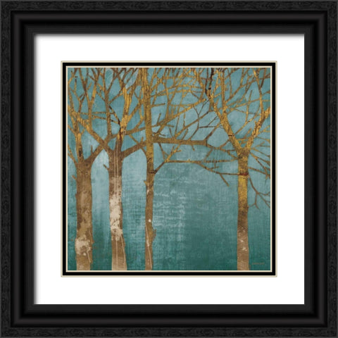 Golden Day Turquoise Black Ornate Wood Framed Art Print with Double Matting by Lovell, Kathrine